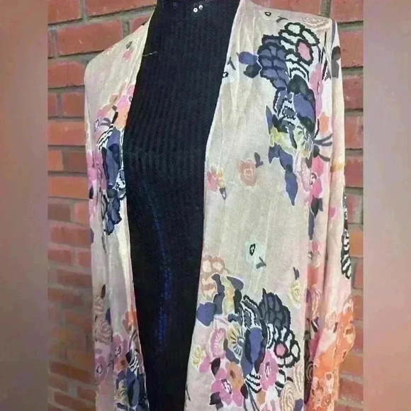 Moss Rose Floral Boho Kimono 100% Viscose 🌹 - Picture 4 of 5